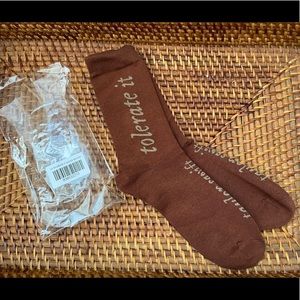 Taylor Swift Evermore Tolerate It Brown Socks Merch NEW